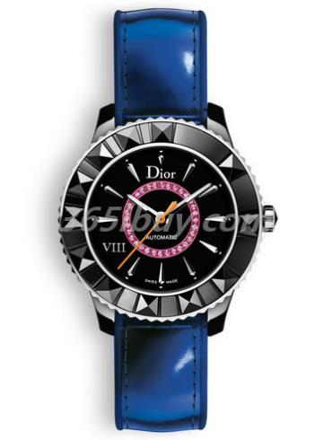 迪奧女表DIOR VIII系列小牛皮/黑色表盤(pán)CD1235E7A001_0000