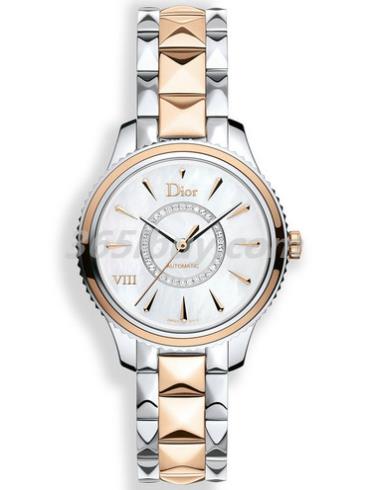 迪奧女表DIOR VIII MONTAIGNE系列精鋼/18k玫瑰金/白色表盤(pán)CD1525I0M001_0000