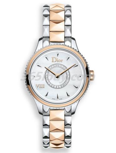 迪奧女表DIOR VIII MONTAIGNE系列精鋼/18k玫瑰金/白色表盤(pán)CD1511I0M001_0000