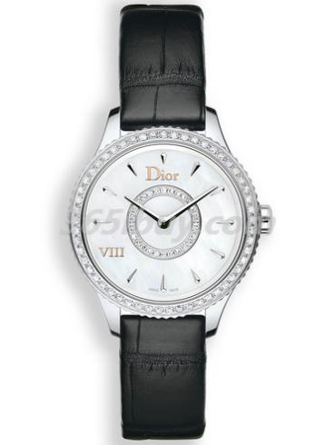 迪奧女表DIOR VIII MONTAIGNE系列鱷魚(yú)皮/白色表盤(pán)CD151110A001_0000