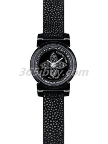 LV女表Tambour Glamour系列魔鬼魚(yú)皮/黑色表盤(pán)Q151T0