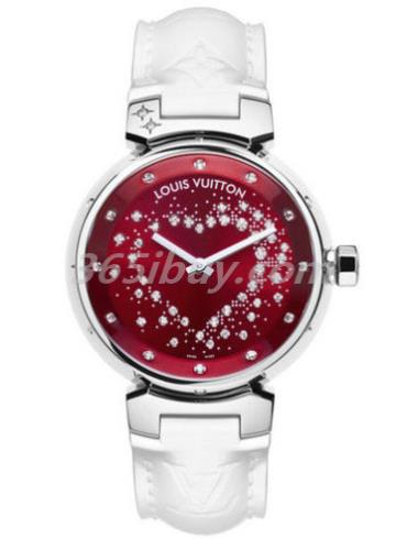 LV女表Tambour Glamour系列真皮/紫紅色表盤(pán)Q13M20