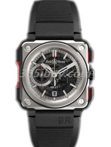 柏萊士男表AVIATION系列橡膠/灰色表盤(pán)BR-X1_Chronographe