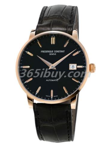 康斯登男表百年經(jīng)典系列鱷魚(yú)皮/黑色表盤(pán)FC-316C5B9
