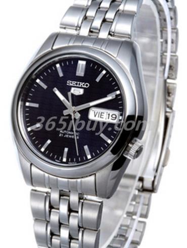精工男表Seiko 5系列精鋼/黑色表盤(pán)SNK357K1