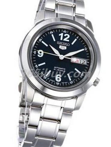 精工男表Seiko 5系列精鋼/黑色表盤(pán)SNKE61J1