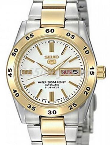 精工女表Seiko 5系列精鋼/PVD鍍金/白色表盤(pán)SYMG42J1
