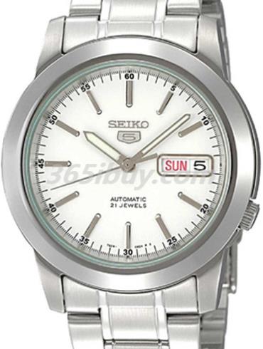 精工男表Seiko 5系列精鋼/白色表盤(pán)SNKE49J1