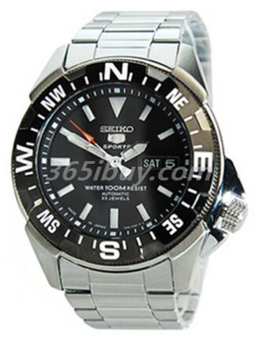 精工男表Seiko 5系列精鋼/黑色表盤(pán)SNZE81J1