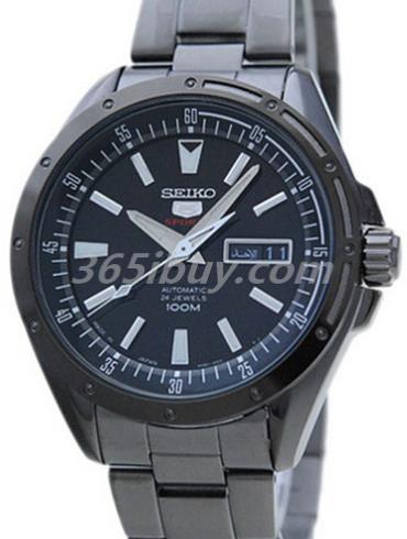 精工男表Seiko 5系列精鋼PVD/黑色表盤(pán)SRP157J1