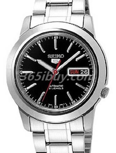 精工男表Seiko 5系列精鋼/黑色表盤(pán)SNKE53J1