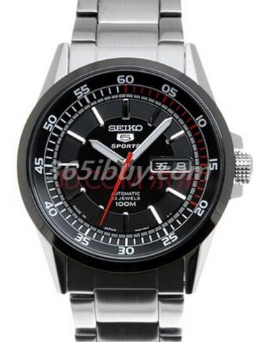 精工男表Seiko 5系列精鋼/黑色表盤(pán)SNZH19J1