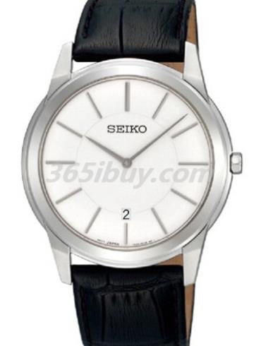 精工男表Quartz Pair系列皮革/白色表盤(pán)SKP373J1