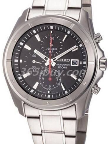 精工男表Chronograph系列精鋼/黑色表盤(pán)SNDB67J1