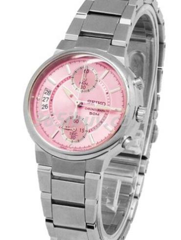 精工女表Chronograph系列精鋼/粉色表盤(pán)SNN887J1