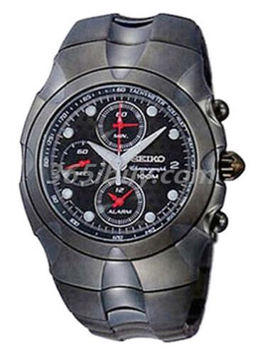精工男表Chronograph系列不銹鋼及離子電鍍/黑色表盤(pán)SNA765J1