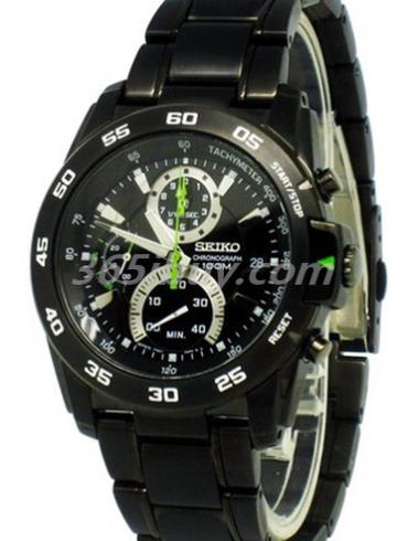 精工男表Chronograph系列不銹鋼離子電鍍/黑色表盤(pán)SPC027J1
