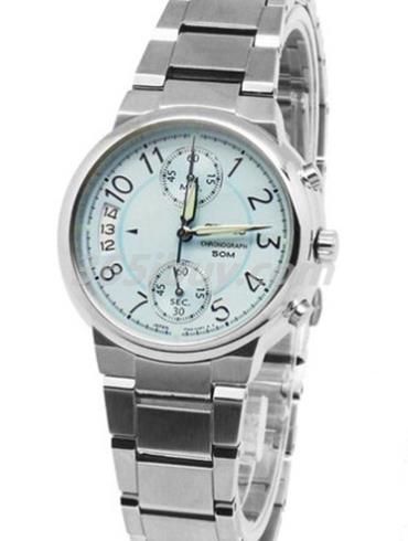 精工女表Chronograph系列精鋼/藍色表盤(pán)SNN897J1