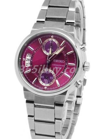 精工女表Chronograph系列精鋼/紫色表盤(pán)SNN885J1