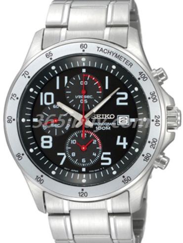 精工男表Chronograph系列精鋼/黑色表盤(pán)SNDA81J1