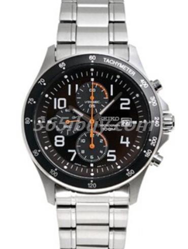 精工男表Chronograph系列精鋼/黑色表盤(pán)SNDA83J1
