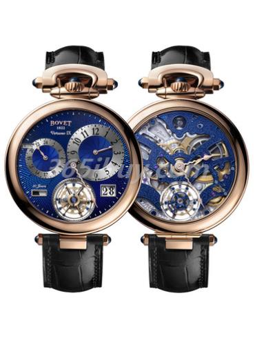 播威男表Fleurier Grandes Complications系列鱷魚(yú)皮/藍色“flinqué”飾紋和手工雕刻藍色表表盤(pán)AIVIX001