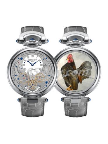 播威男表Fleurier Complications系列鱷魚(yú)皮/珍珠貝母微型公雞，背面白色漆表盤(pán)AI43518
