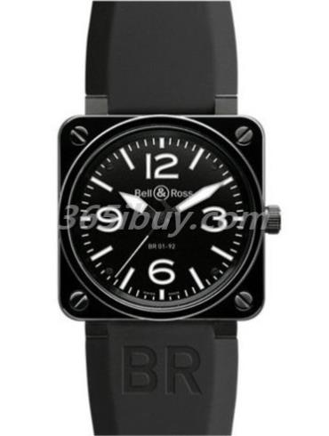 柏萊士男表AVIATION系列鱷魚(yú)皮/黑色表盤(pán)BR0192-BL-CE_SCR