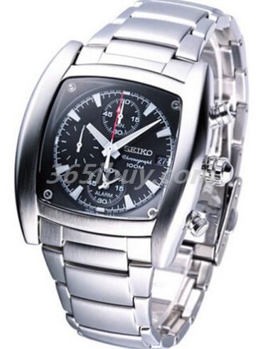 精工男表Chronograph系列精鋼/黑色表盤(pán)SNAA97J1