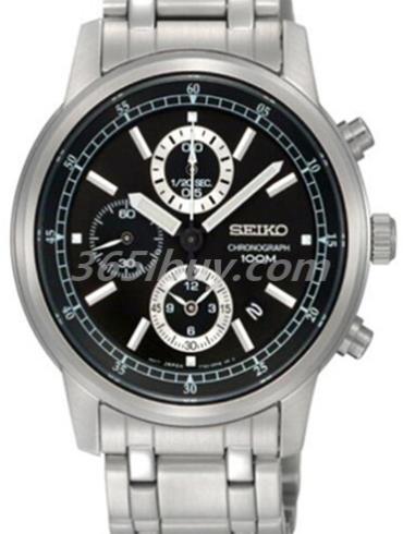 精工男表Chronograph系列精鋼/黑色表盤(pán)SNDC27J1