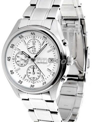 精工男表Chronograph系列精鋼/白色表盤(pán)SNDB07J1