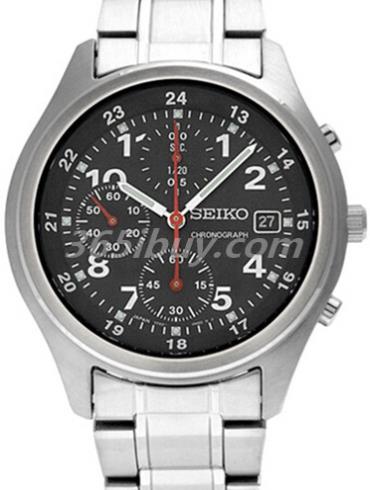 精工男表Chronograph系列精鋼/黑色表盤(pán)SNDB31J1
