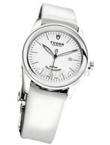 帝舵男表駿玨系列絹帶/白色表盤(pán)55010w-White_patent_leather_strap
