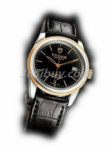 帝舵男表駿玨系列鱷魚(yú)皮/黑色表盤(pán)55003-Shiny_black_leather_strap